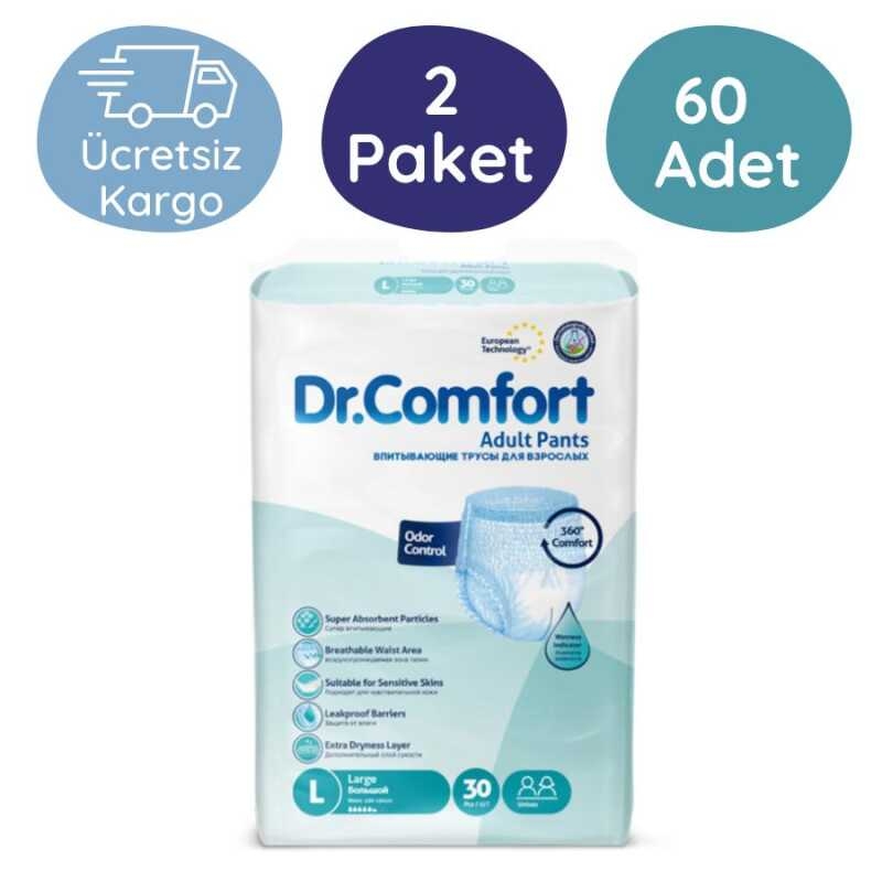 Dr.Comfort%20Emici%20Külot%20Hasta%20Bezi%20Büyük%20(L)%2030’lu%2060%20Adet