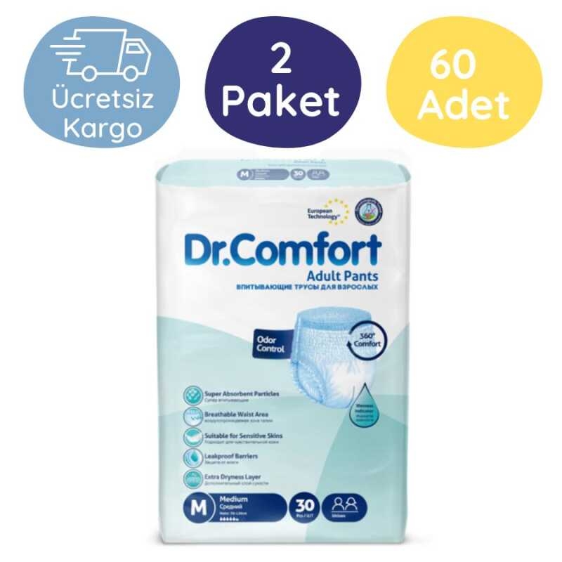 Dr.Comfort%20Emici%20Külot%20Hasta%20Bezi%20Orta%20(M)%2030’lu%2060%20Adet