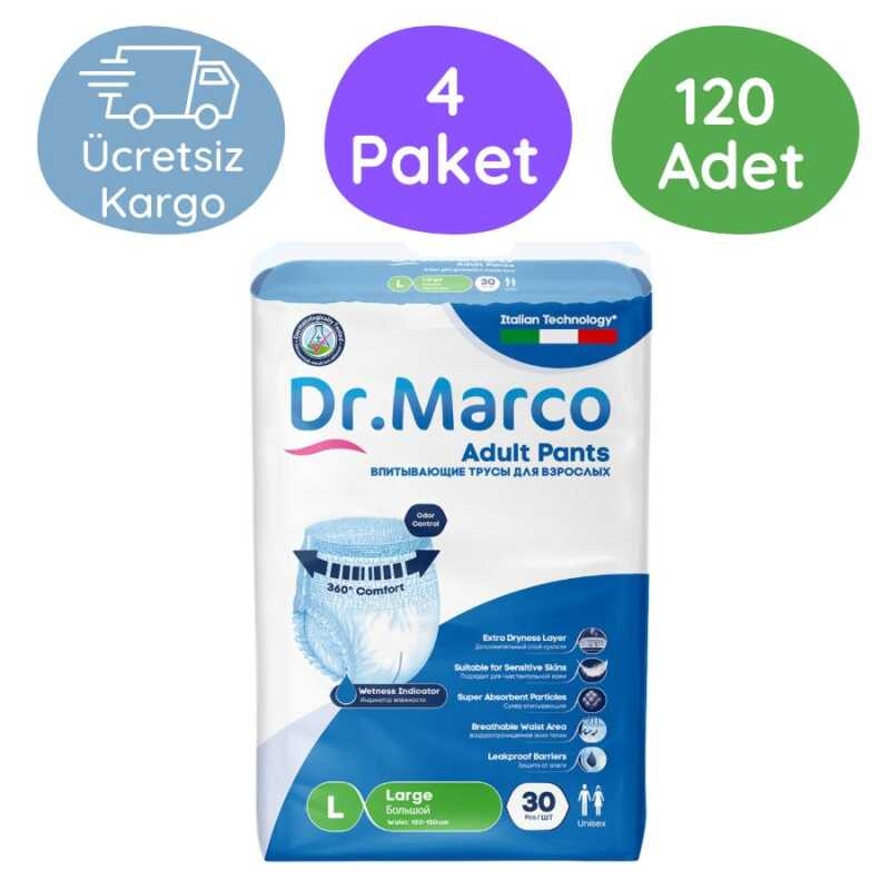 Dr.Marco%20Emici%20Külot%20Hasta%20Bezi%20Büyük%20Boy%20(L)%2030’lu%20120%20Adet