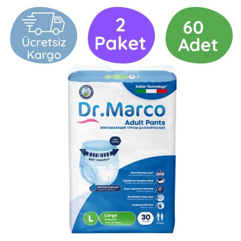 Dr.Marco%20Emici%20Külot%20Hasta%20Bezi%20Büyük%20Boy%20(L)%2030’lu%2060%20Adet