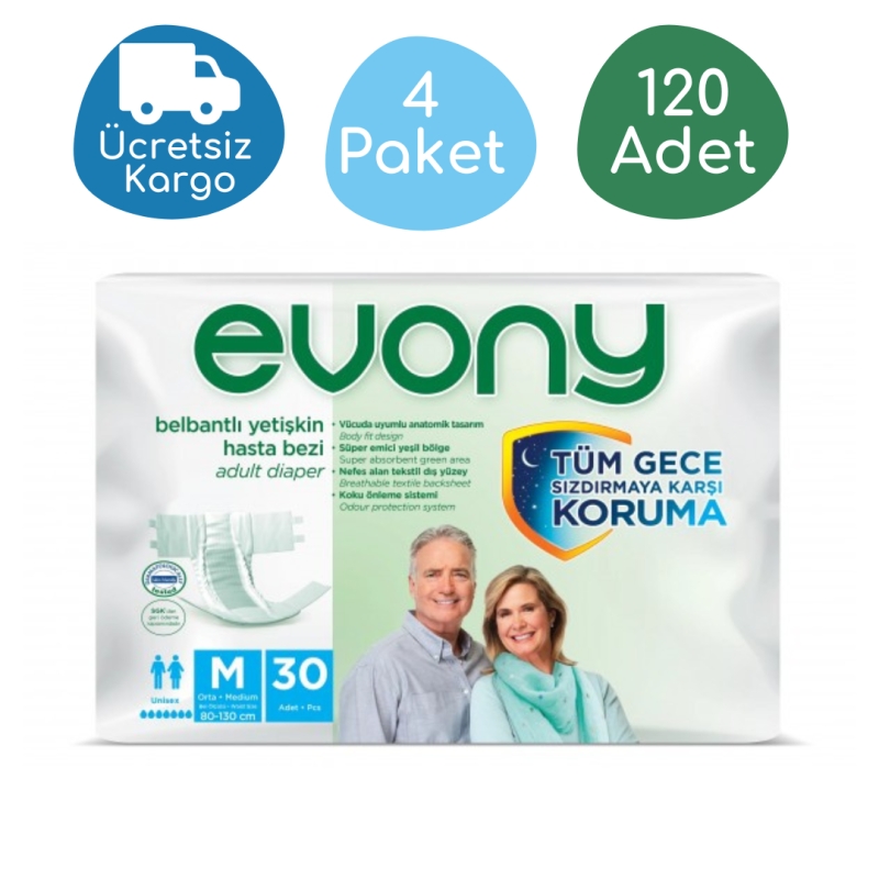 Evony%20Belbantlı%20Yetişkin%20Hasta%20Bezi%20Medium(M)%20120%20Adet