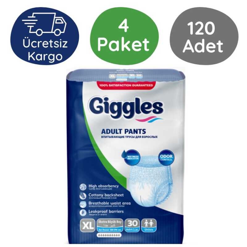 Giggles%20Emici%20Külot%20Extra%20Büyük%20Boy%20(XL)%2030’lu%20120%20Adet