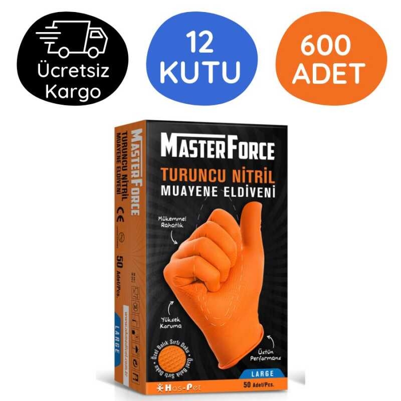 Has-Pet%20Masterforce%20Turuncu%20Nitril%20Eldiven%20(L)%2050%20Adet%2012%20Kutu