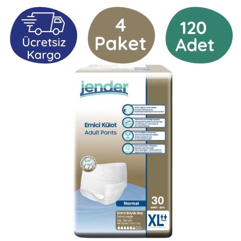 Jender%20Emici%20Külot%20Hasta%20Bezi%20Extra%20Büyük%20Boy%20(XL)%2030’lu%20120%20Adet