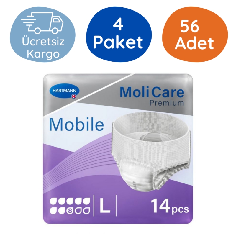 MoliCare%20Premium%20Mobile%20Emici%20Külot%208%20Damla%20Mor%20Paket%20(Large)%2014’lü%20(4%20Paket)