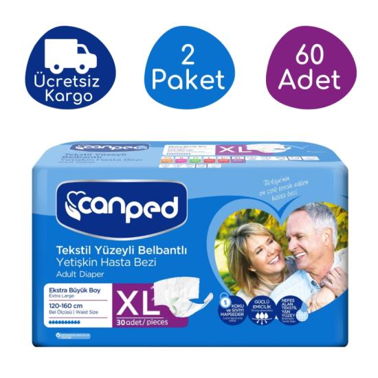 Canped Belbantlı Tekstil Yüzeyli Hasta Bezi XL